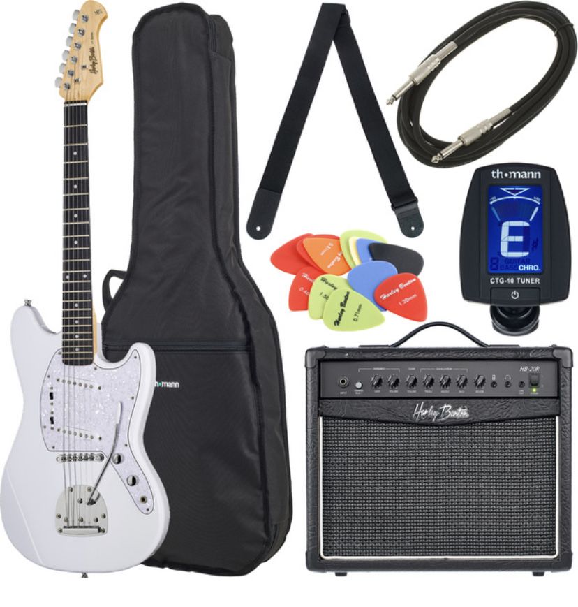 Gitara elektryczna Harley Benton MS-60 Vintage White Bundle 1