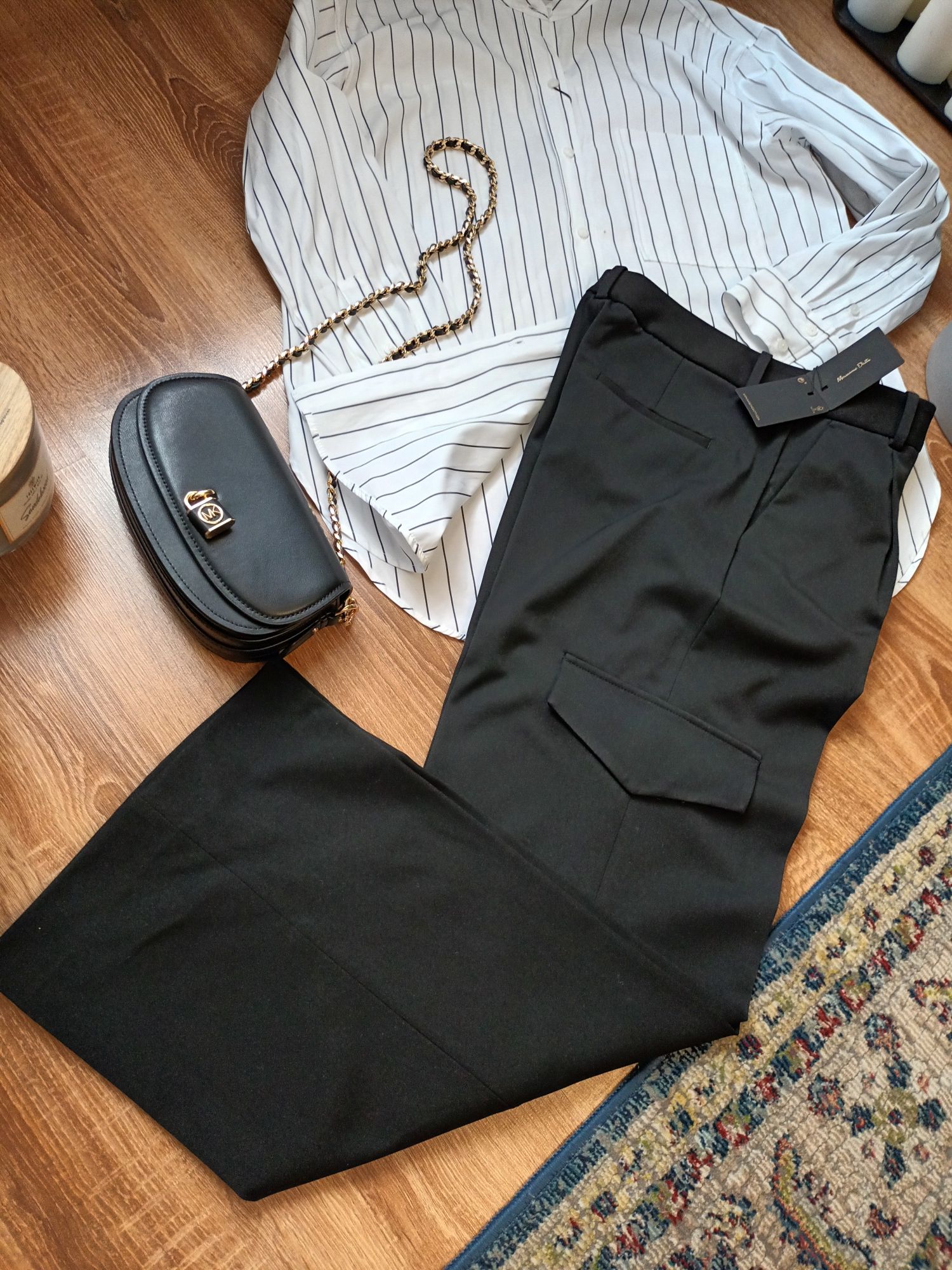 Spodnie cargo straight Massimo Dutti