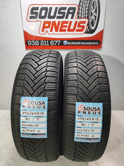 2 pneus semi novos Michelin 195/65R15 91T Oferta da Entrega