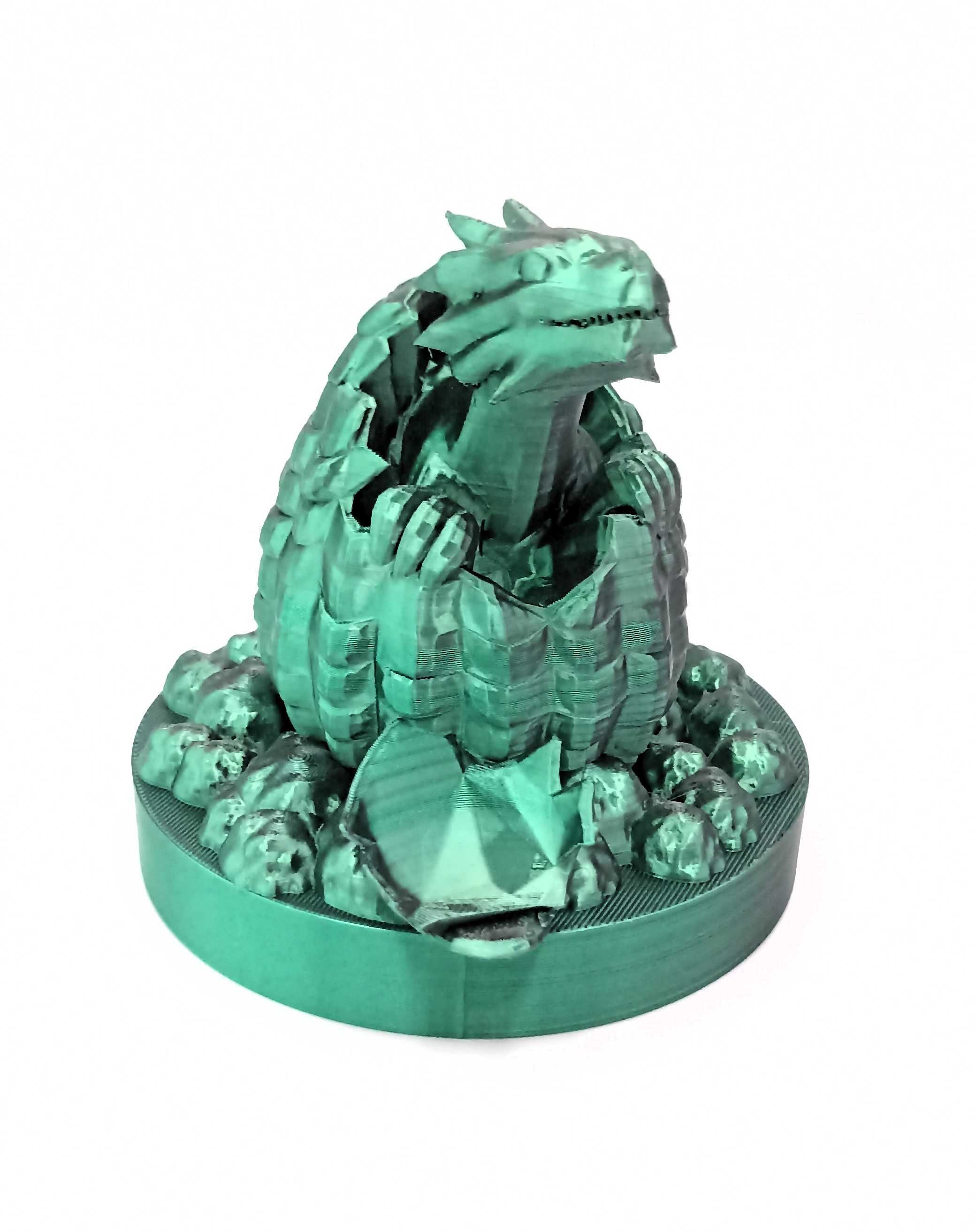 Figurka Odrodzenie Smoka zielono-czarny  - druk 3D prezent upominek