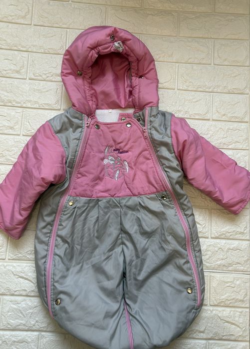 Дитячий зимовий комбінезон на дівчинку овчина 6-12 місяців 80 см зима