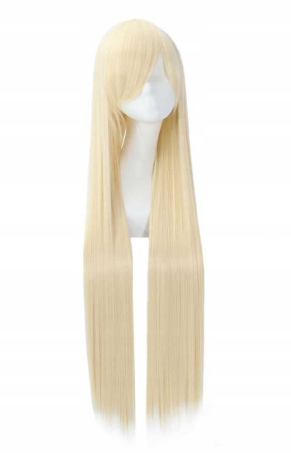 Peruka cosplay anime 100cm blond długa prosta grzywka
