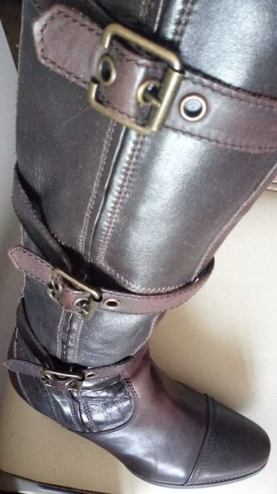 Демісезон Чоботи "Janet D", шкіряні, каблук 6см, 38