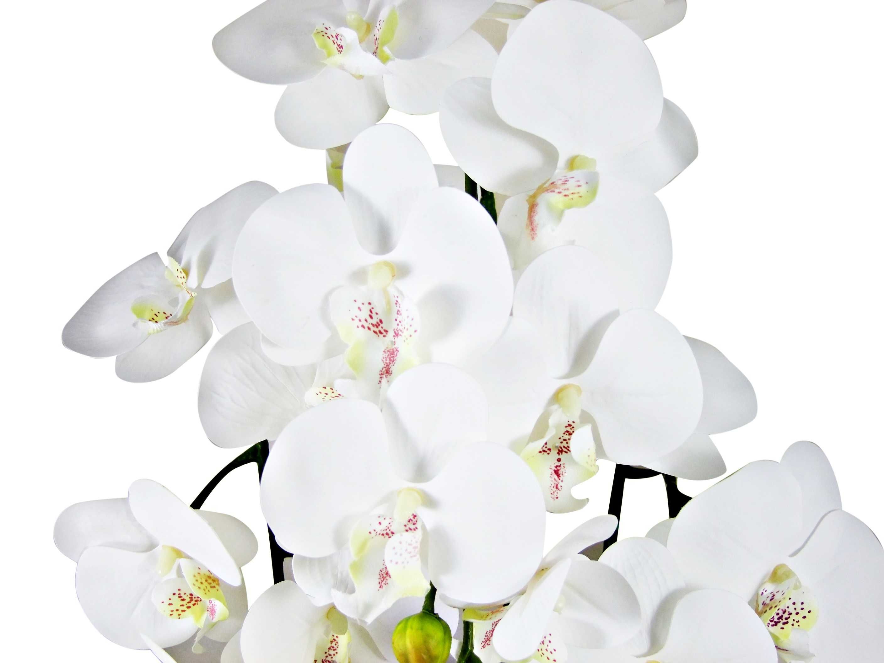 Storczyk Sztuczny Biały Elegancki Prezent Gumowy Magnolit