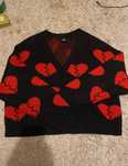 Sweter sweterek damski zapinany na guziki Cropp M serca
