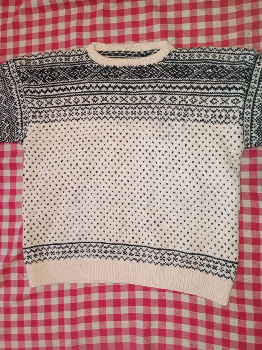 Męski sweter norweski 100% wełniany rozmiar L