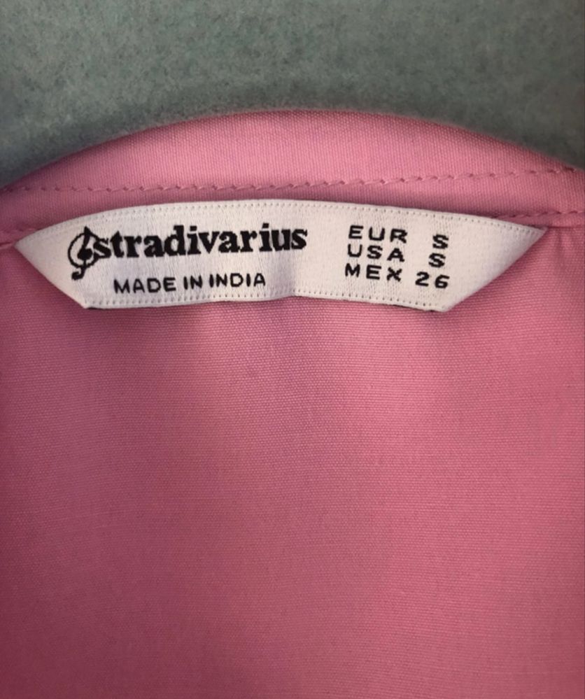 Stradivarius długa różowa koszula S, sukienka koszulowa