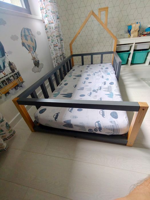 Łóżko łóżeczko dziecięce domek 160x80 Materac Stelaż