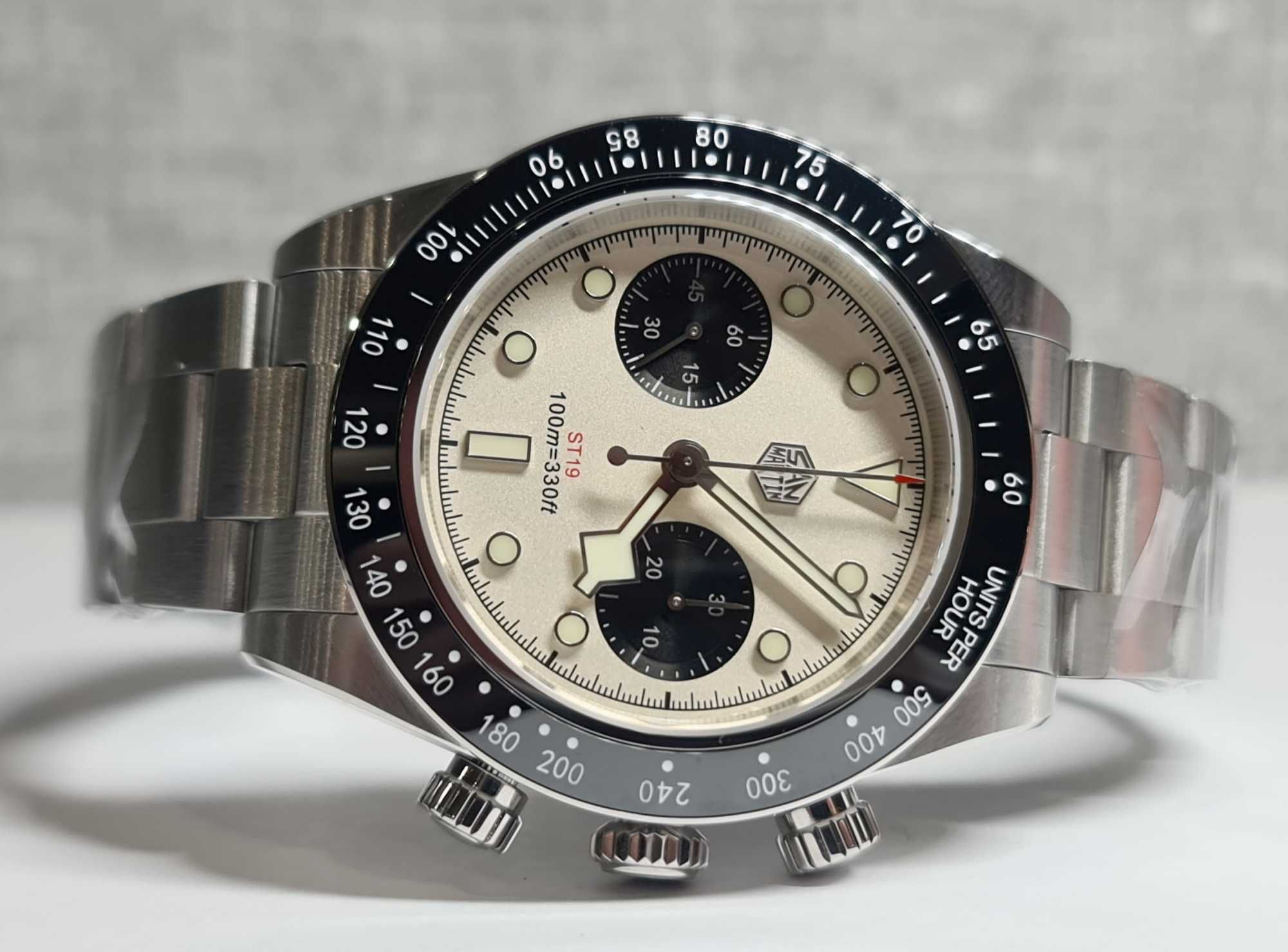 Чоловічий годинник San Martin Chronograph Panda Mechanical Sapphire