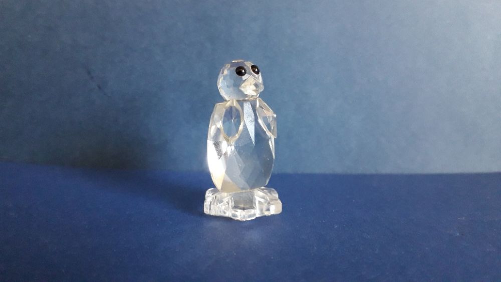 Pinguin em cristal, marca CA, tipo Swarovski