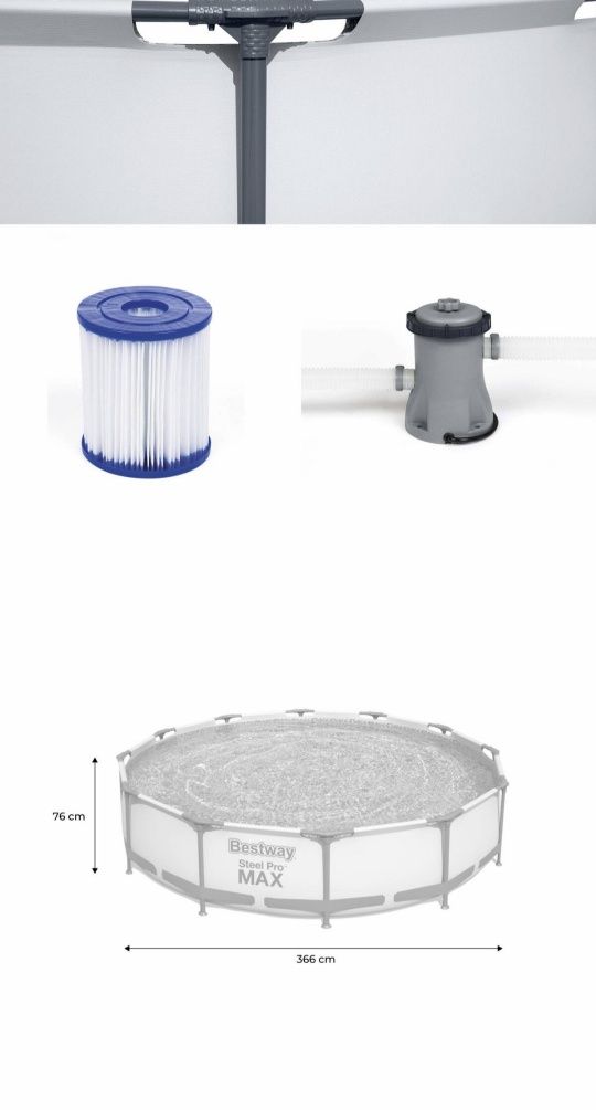 Piscina Bestway Redonda com 366x76 C/Filtro