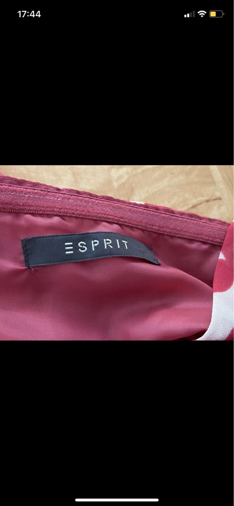 Esprit sukienka M biała w różowe serca koktajlowa wizytowa impreza