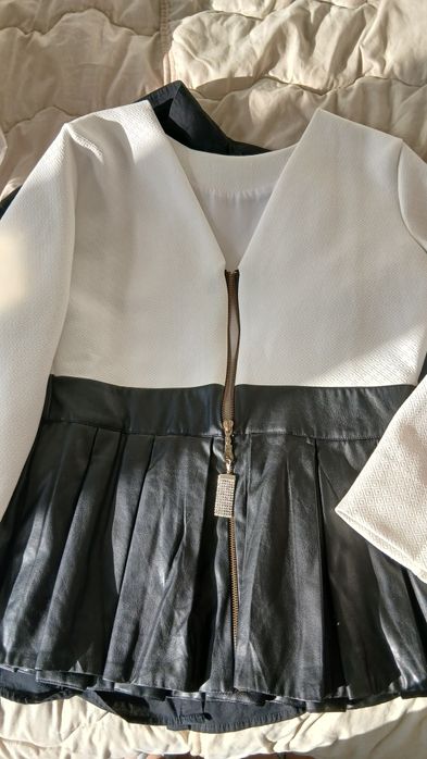 Пиджак с кожзама