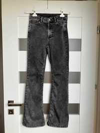Grafitowe jeansy dzwony Calzedonia szare poszerzane S