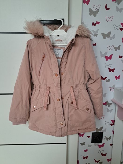 Parka różowa kurtka zimowa primark 122