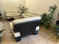 Zestaw wypoczynkowy (sofa + fotel x2) skórzany
