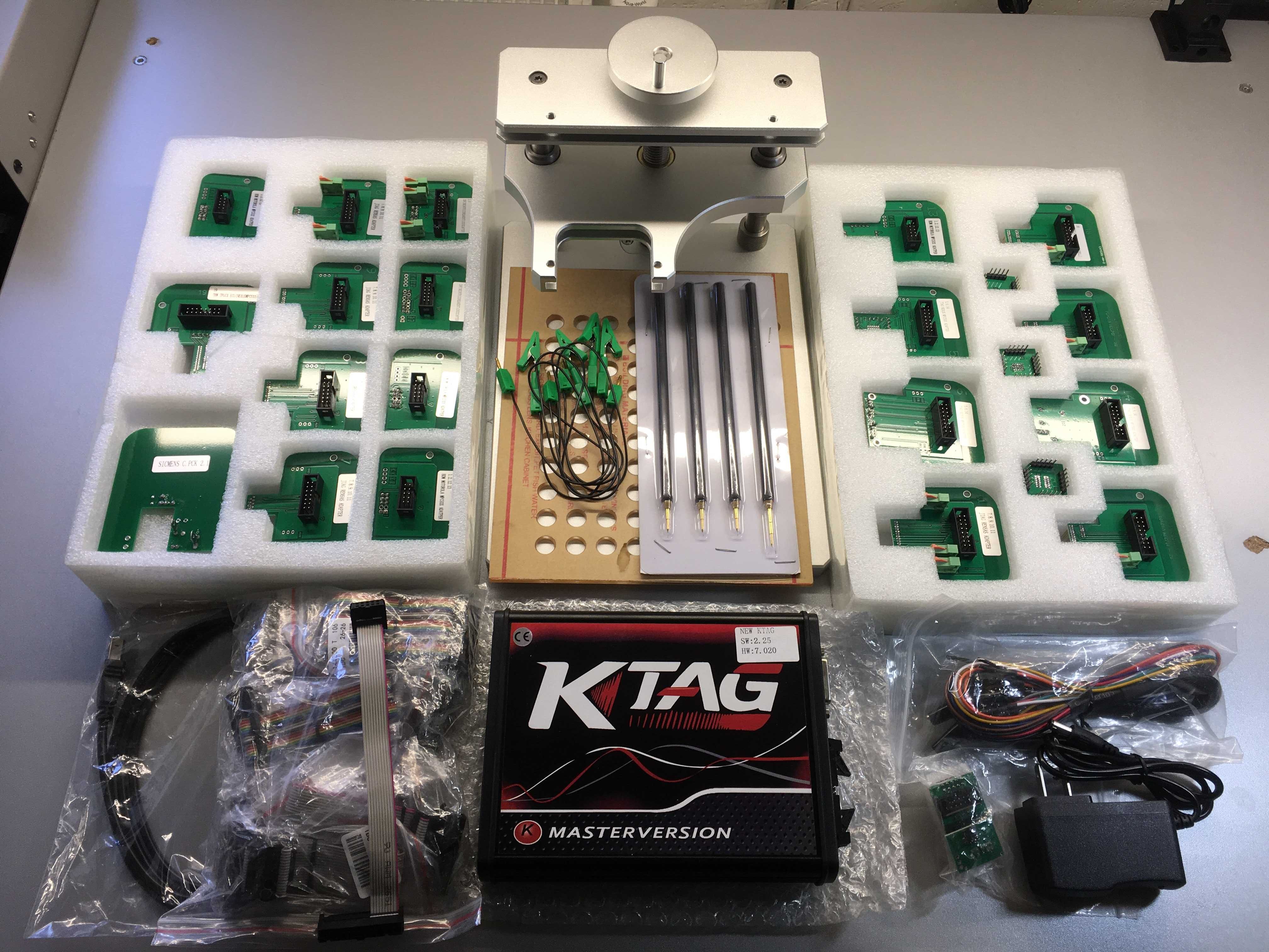 Программатор KTAG v2 + адаптеры + позиционный BDM/BSL стол [металл]