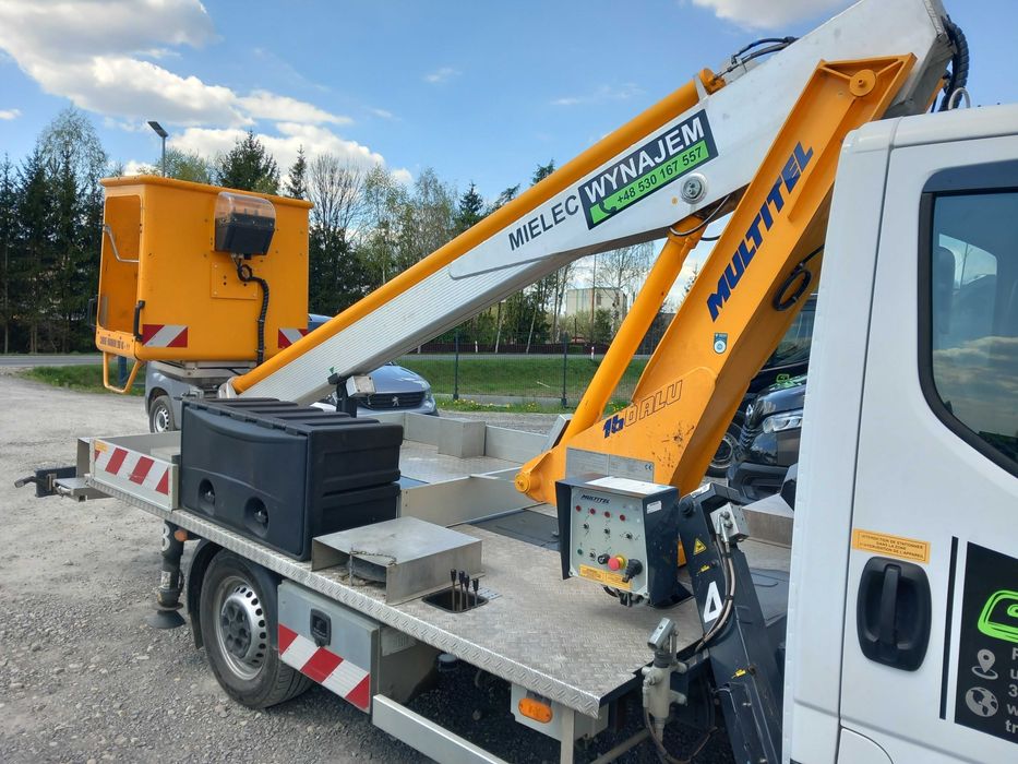 Wynajem Podnośnik koszowy zwyżka nożycowa podest ruchomy wózek widłowy