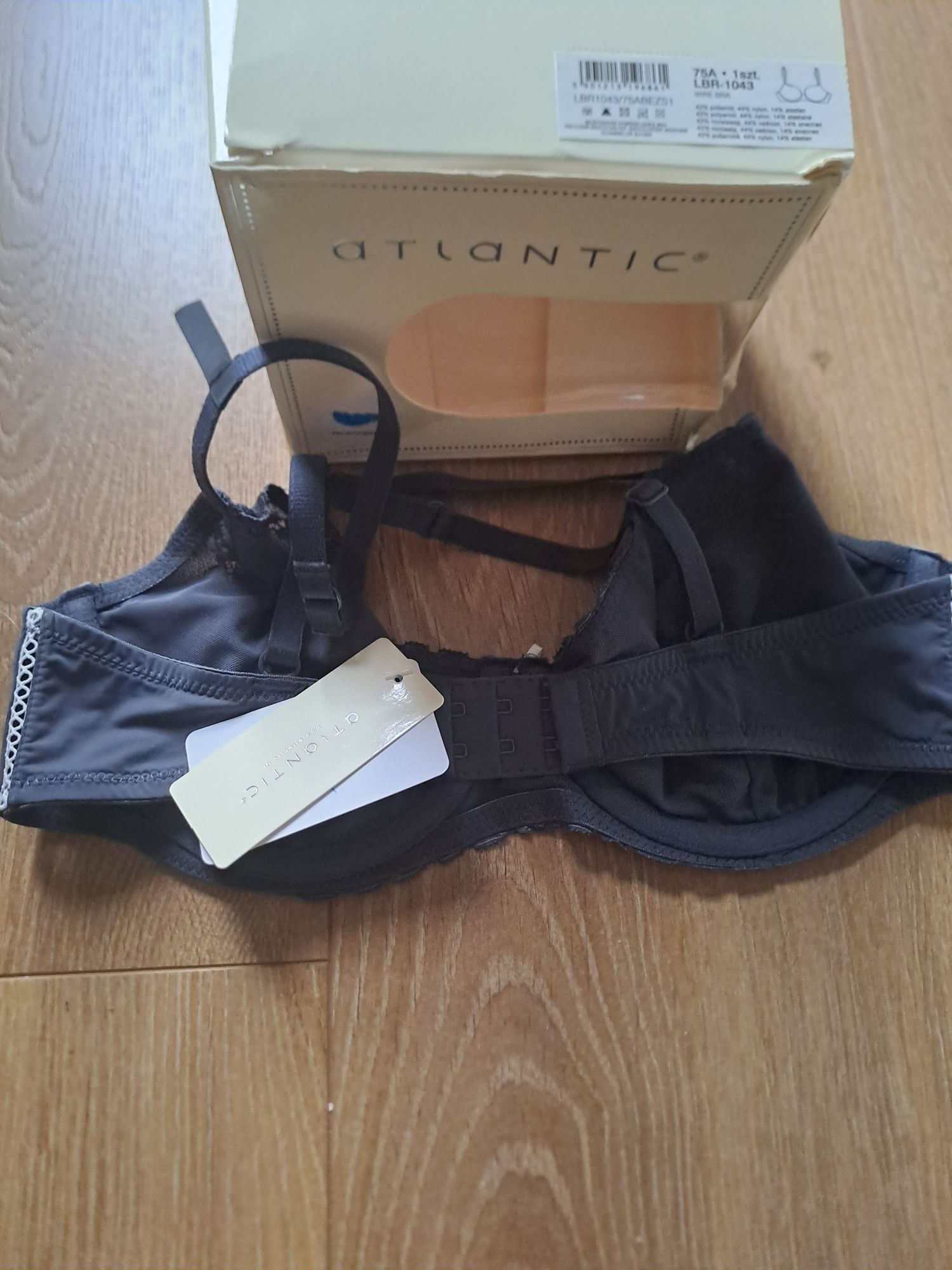 2+1 Biustonosz Atlantic, rozmiar 75A, miękki, koronkowy