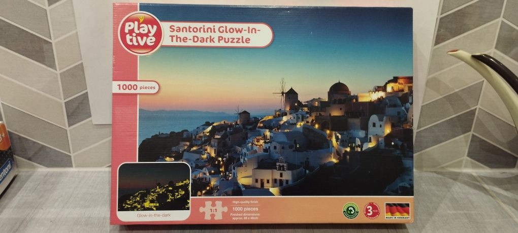Puzzle NOWE 1000 elementów świecące w ciemnościach Santorini NOWE