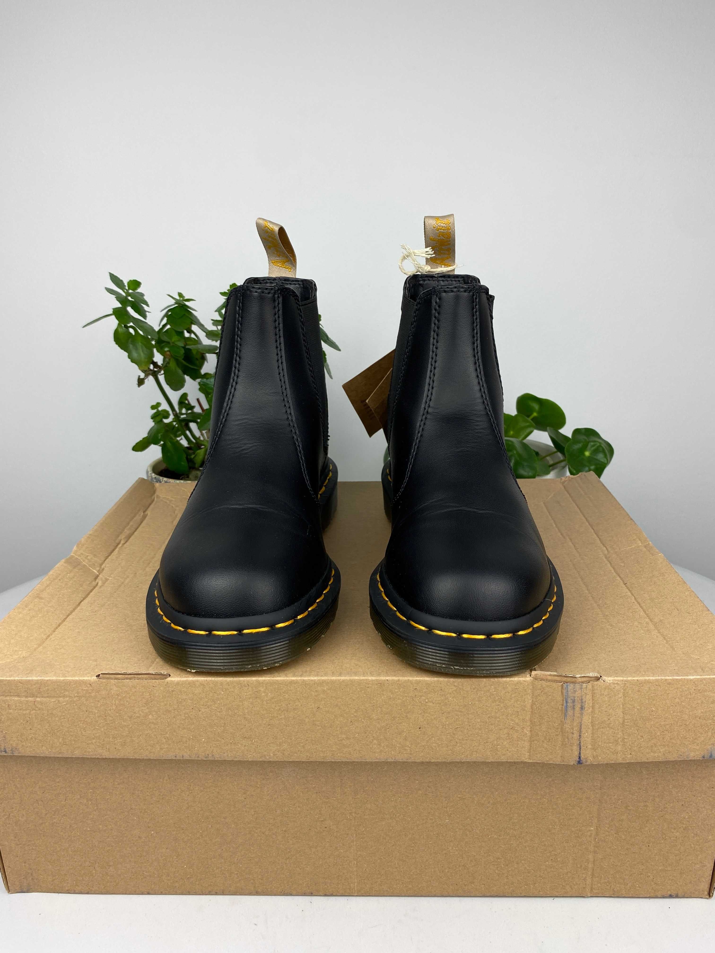 czarne żółte buty botki sztyblety dr. martens 2976 black r. 38 n95