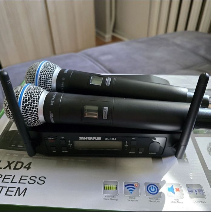 Shure GLXD4 Beta 58A Bezprzewodowy Zestaw Odbiornik Dwa Mikrofony
