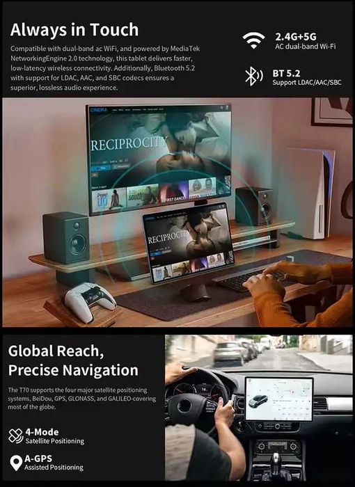 Ультратонкий Планшет Teclast T70 Blue 14" дюймів 8/256Gb 10000mAh 4G