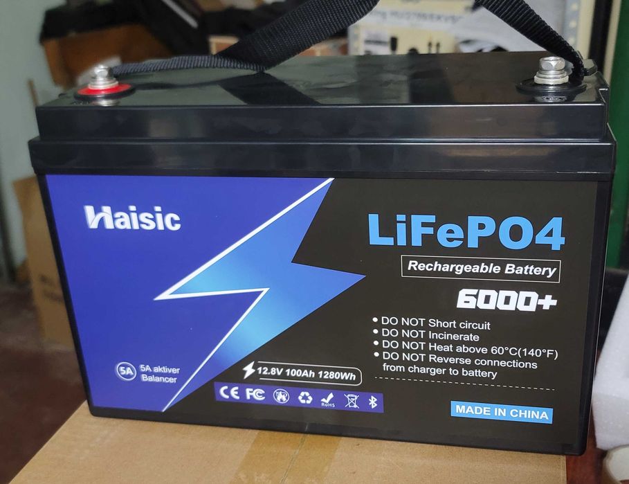 Акумулятор LiFePo4 12В 100 200А 24В 100А Активний баланс 5А Bluetooth