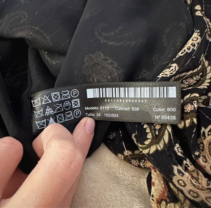 Koszula ze złotą nitką Massimo Dutti asymetryczna