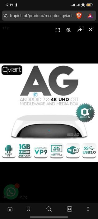 Qviart AG1 UHD 4K Android 7.0 – Branco