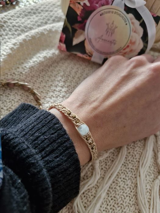 Bransoletka Jadeit zielony. Rękodzieło. Hand made. Na prezent