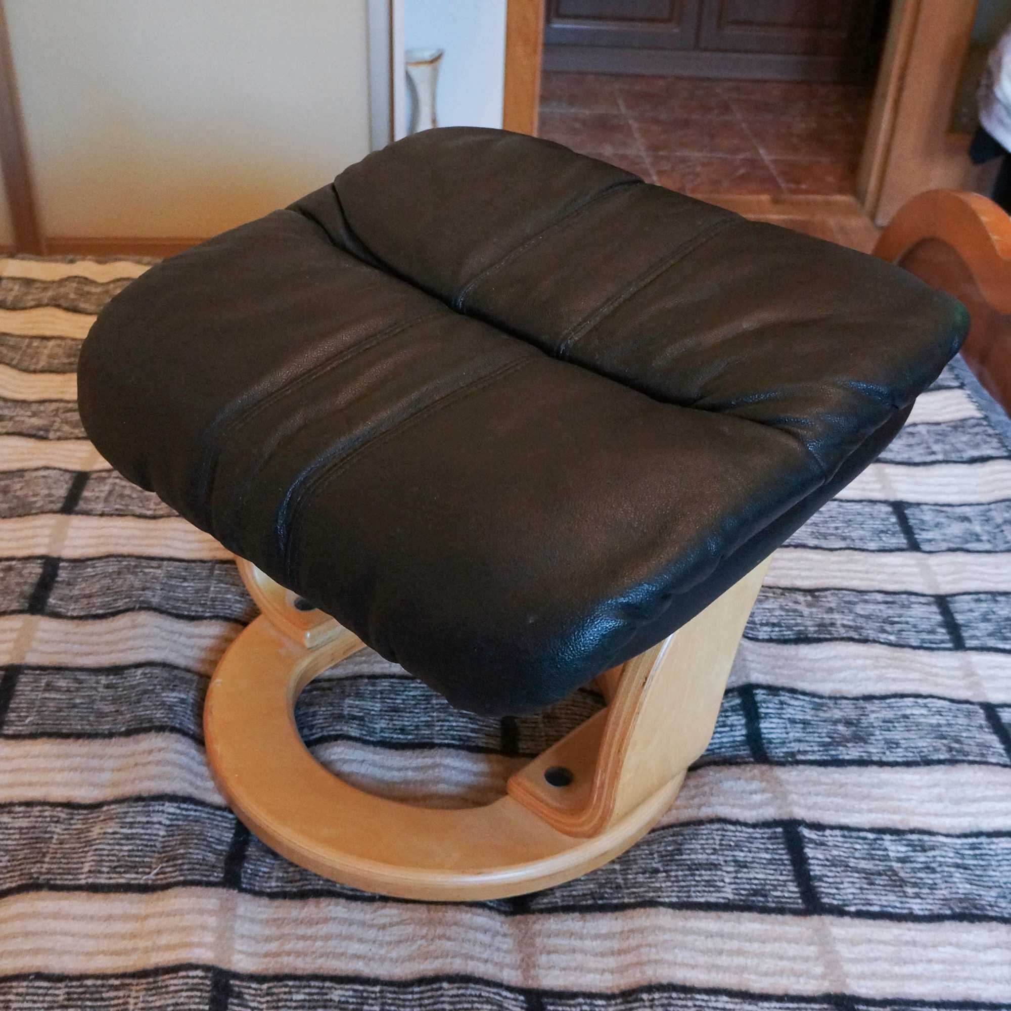 Кресло релакс подставка для ног натуральная кожа