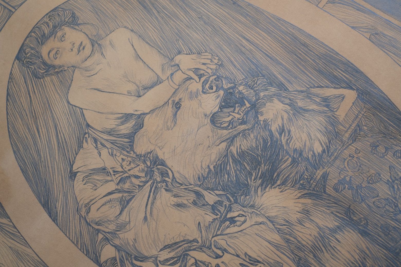 Alfons Mucha duży plakat ołówek szkic
