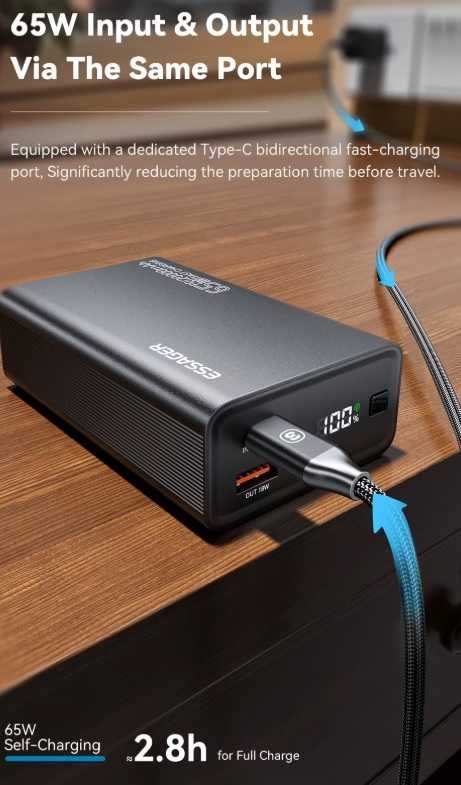 Essager Power Bank 20000mAh PD 65W