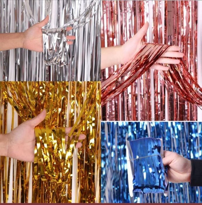 Шторка из фольги дождика на новый год фотозона на корпоратив 2026 рік