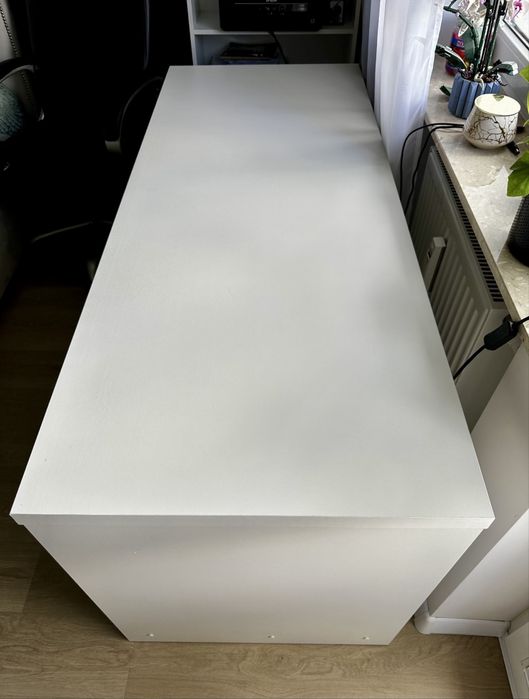 Biurko Kaspian 160cm  z 2 drzwiami szufladami białe