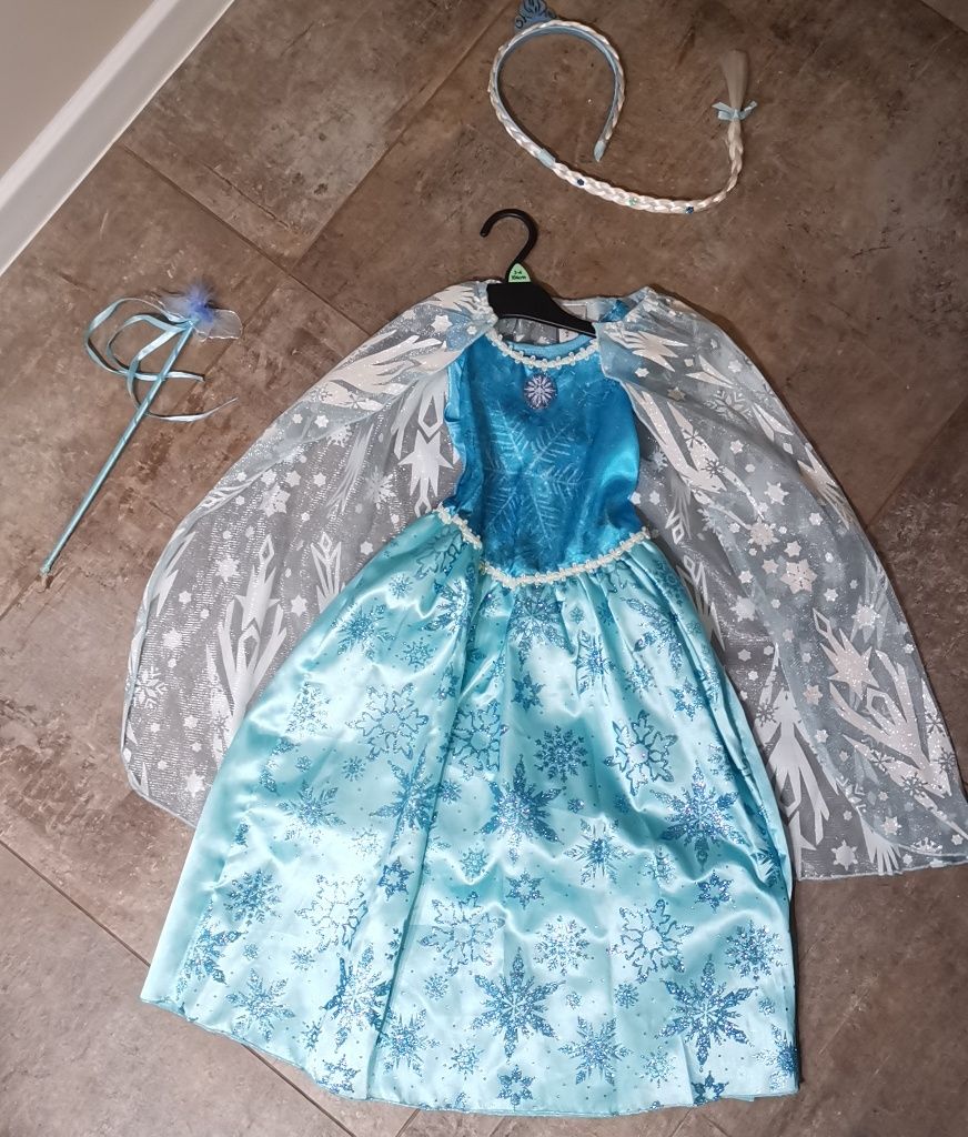 Sukienka Frozen Kraina Lodu Disney 104cm 3-4 lata PIĘKNA plus gratisy!