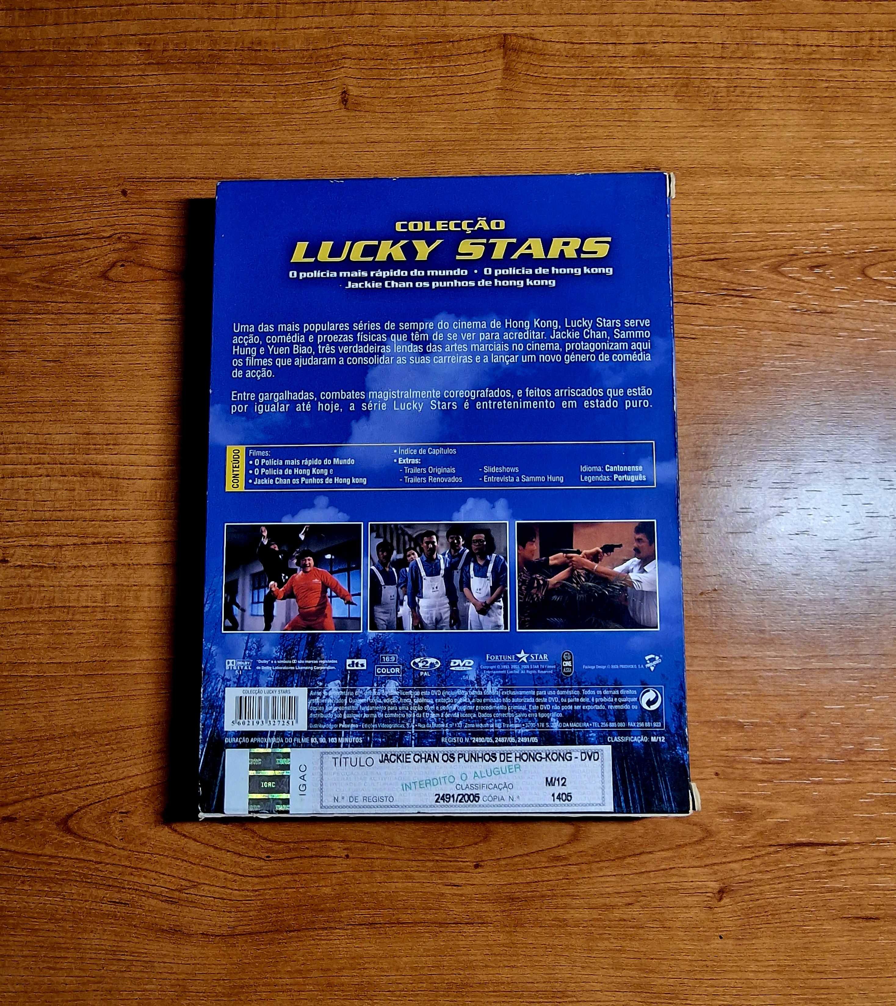 Coleção LUCKY STARS Jackie Chan/Sammo Hung/Yuen Biao -3 Filmes Míticos