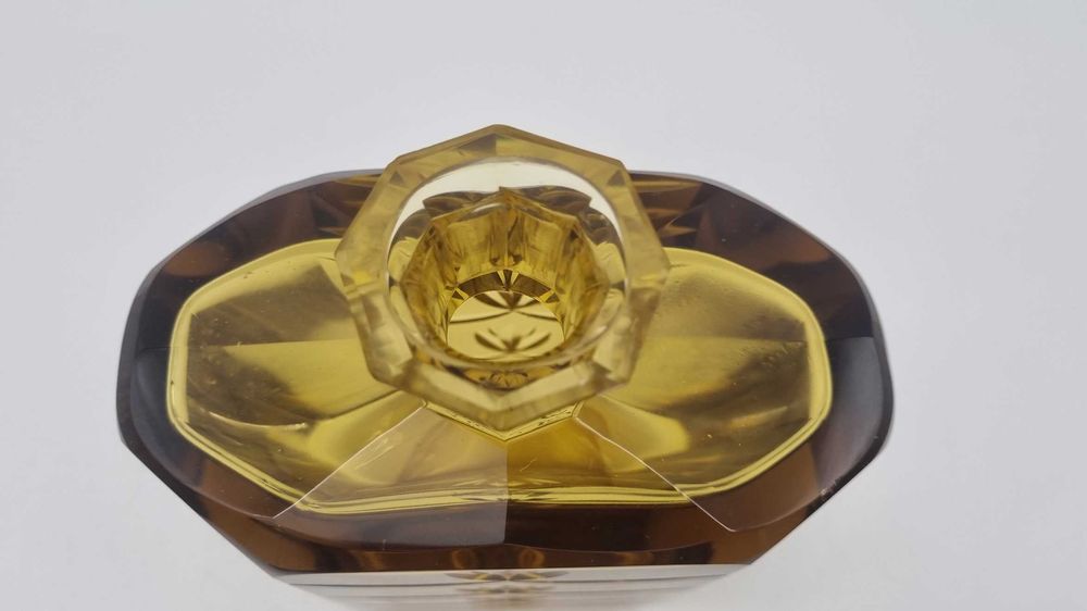 Karafka kryształowa Art Deco szkło kolorowe Design