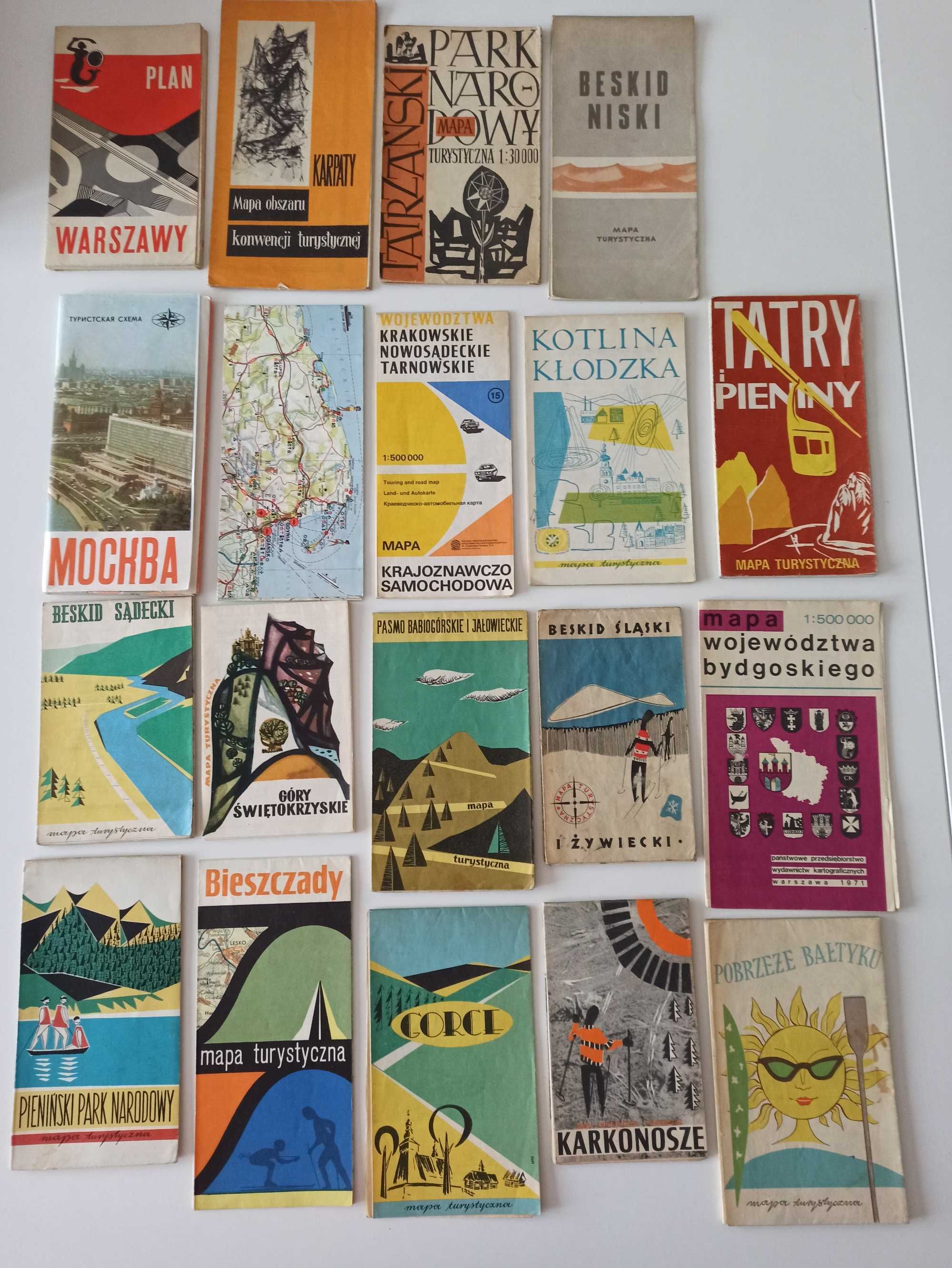 Pasmo babiogórskie i jałowieckie Mapa turystyczna 1965