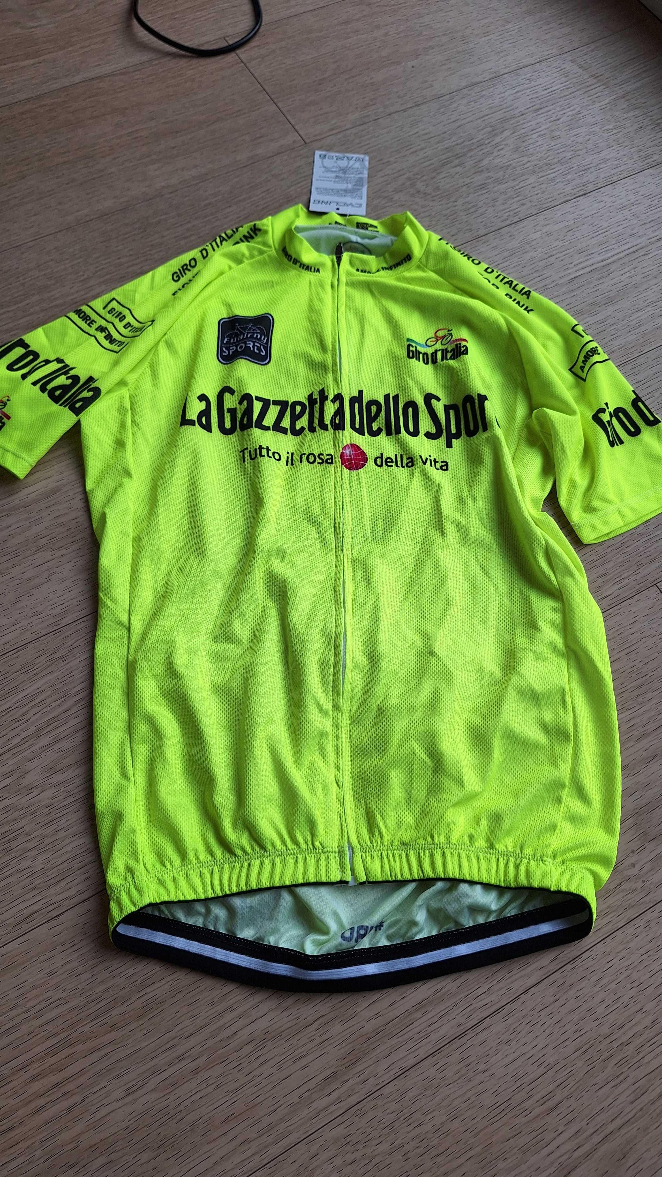 Koszulka kolarska męska neonowo żółta,  Giro r. L