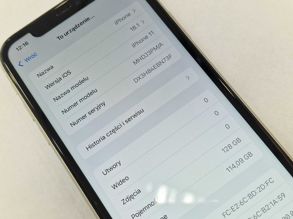 Iphone 11 128GB/ White/ BAT 75%/ Grade B/ Gwarancja + ładowarka