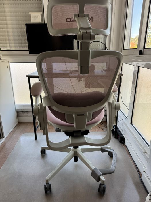 Cadeira ergonômica escritorio rosa