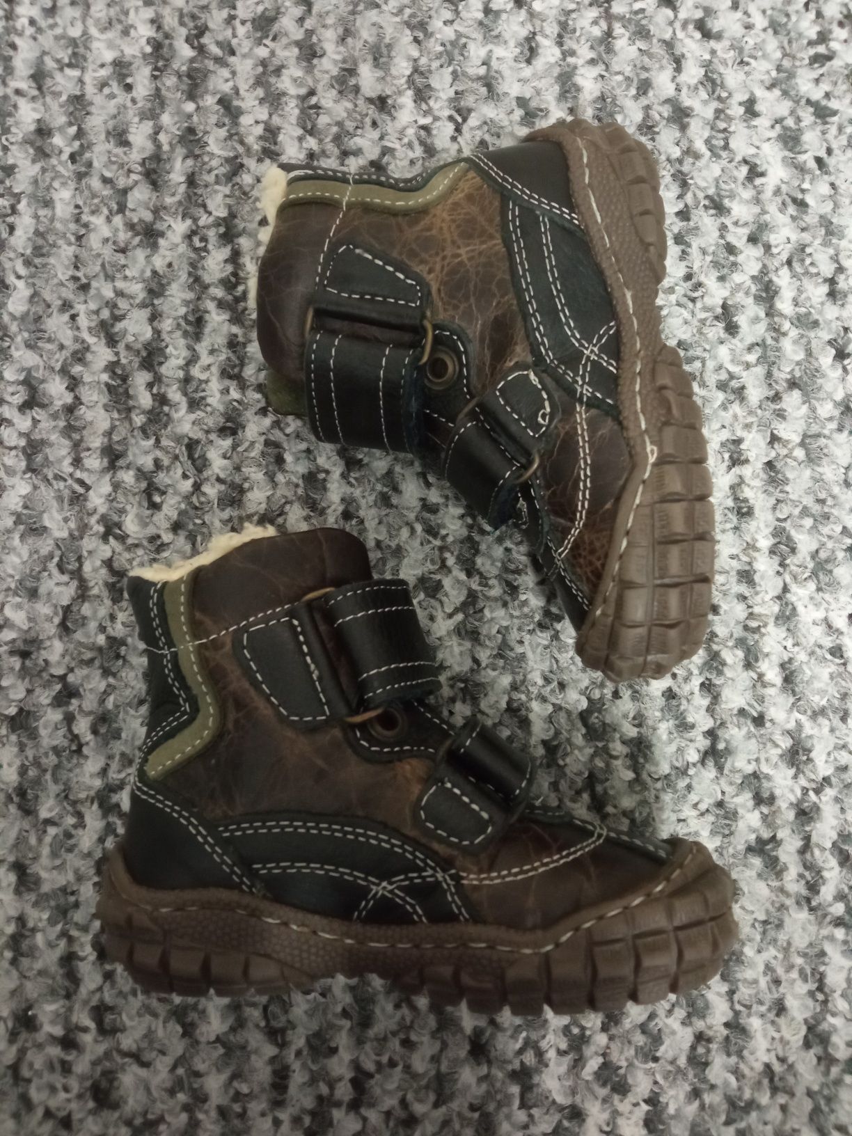 Buty zimowe ocieplane dla chłopca Antylopa skóra naturalna roz.21