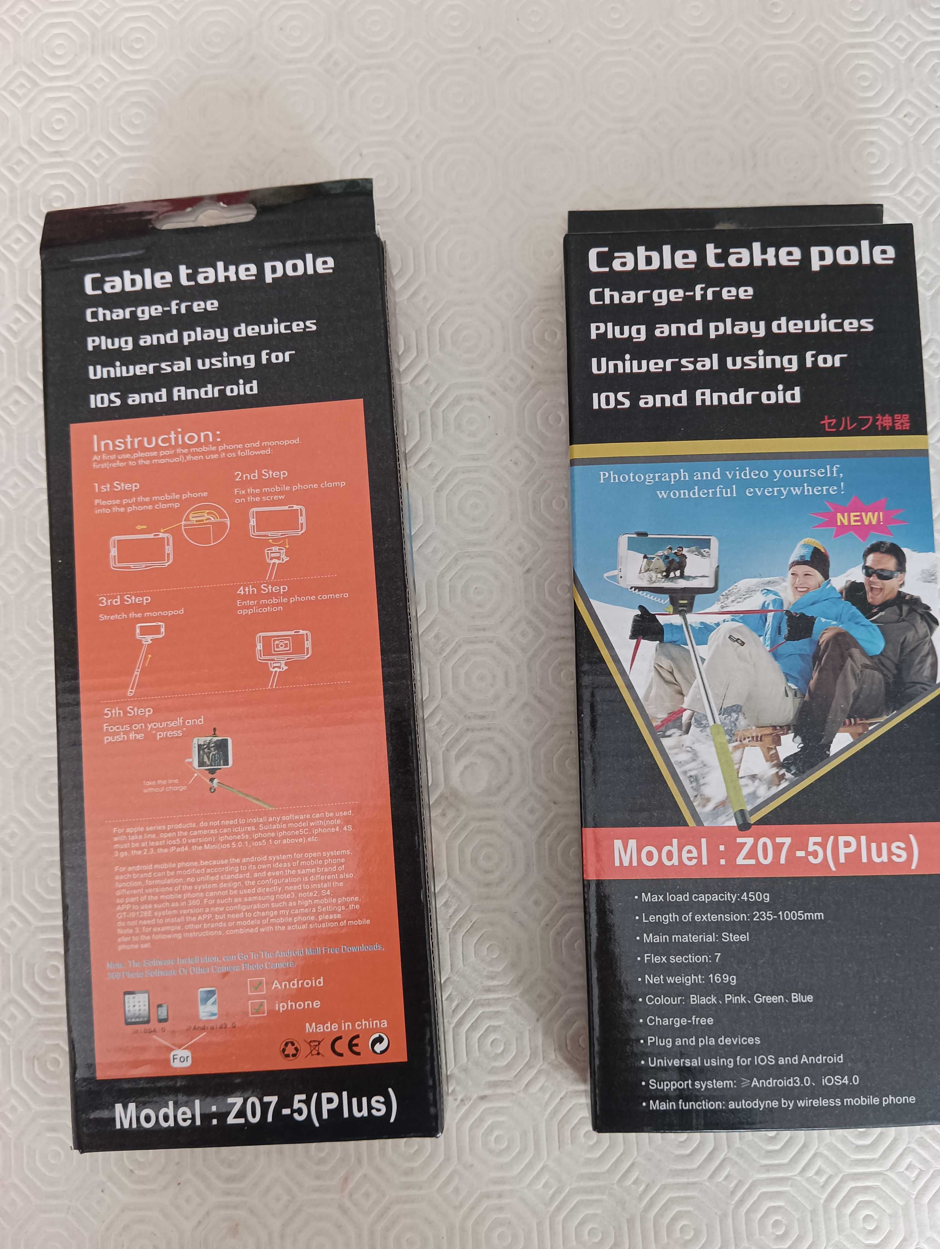 Selfie stick novo na caixa
