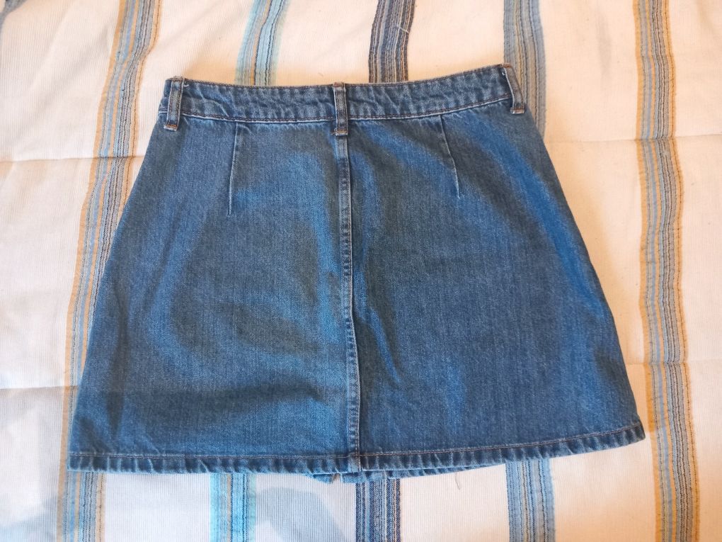 Mini saia de ganga com botões, 36