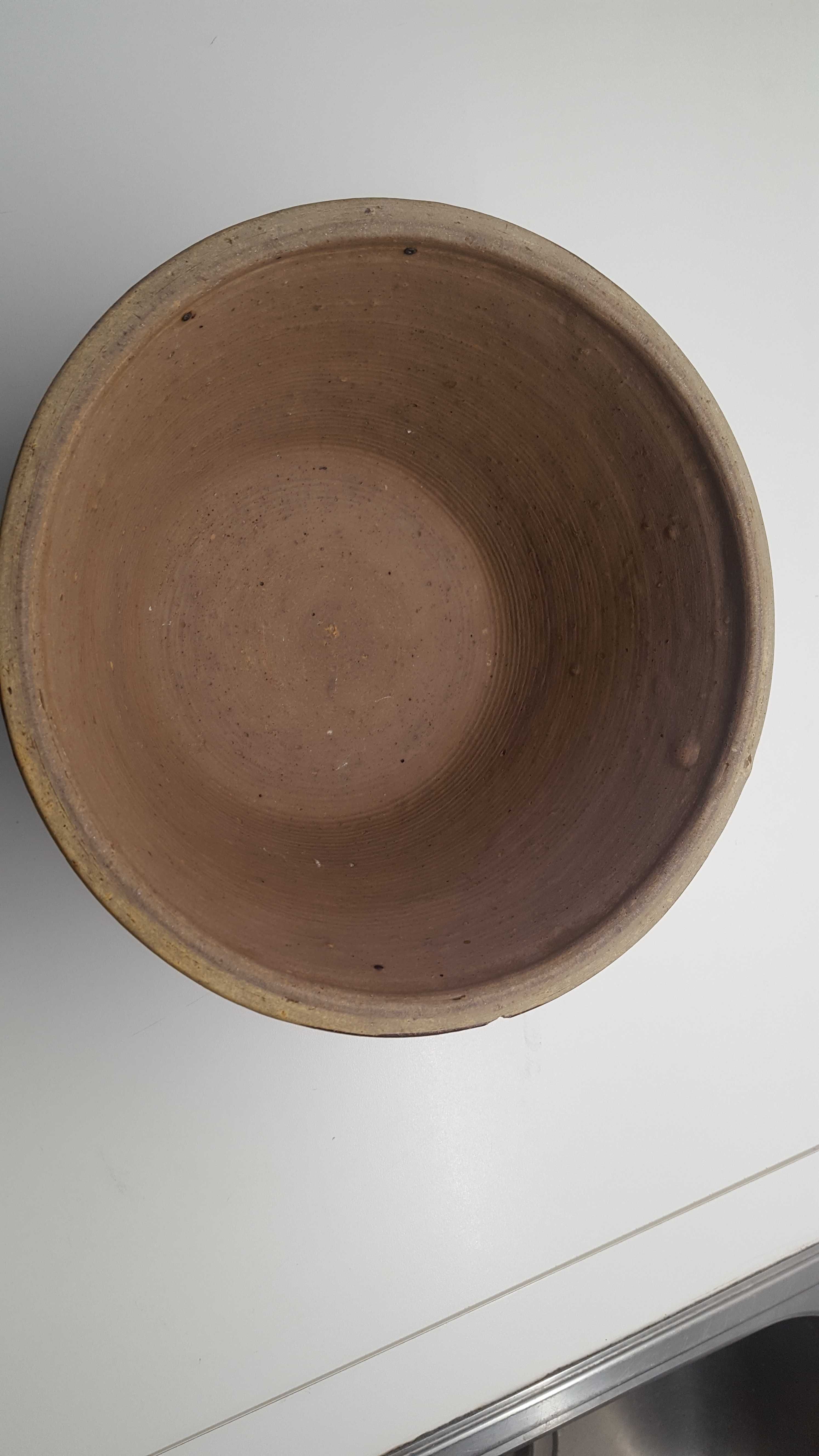makutra ceramiczna bardzo stara 24cm wewnątrz - ciemny brąz