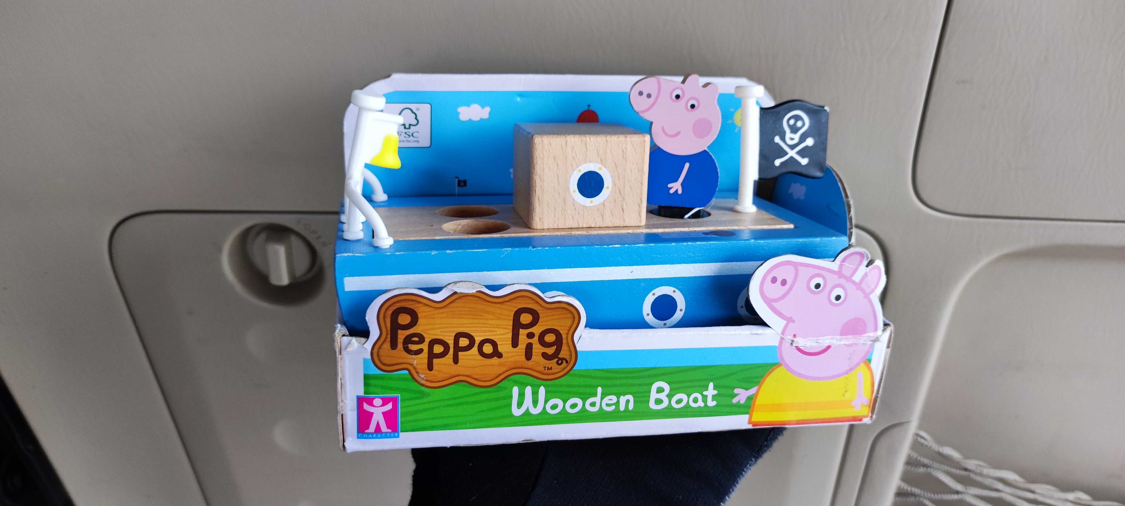 Świnka Peppa łódź drewniana Nowa zabawka