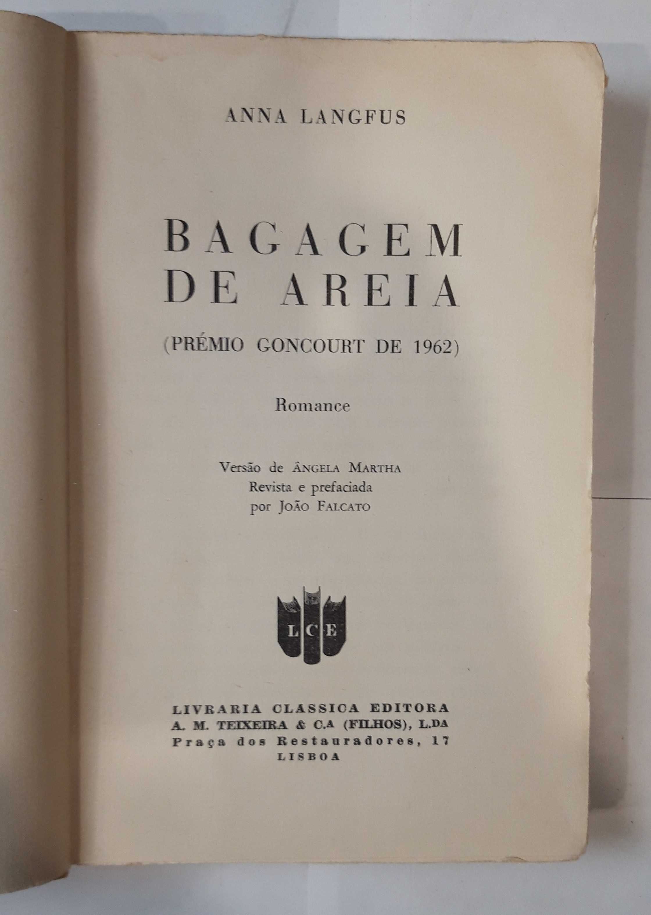 Livro- Ref CxC  - Anna Langfus - Bagagem de Areia