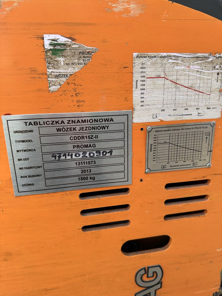 Paleciak elektryczny z masztem promag